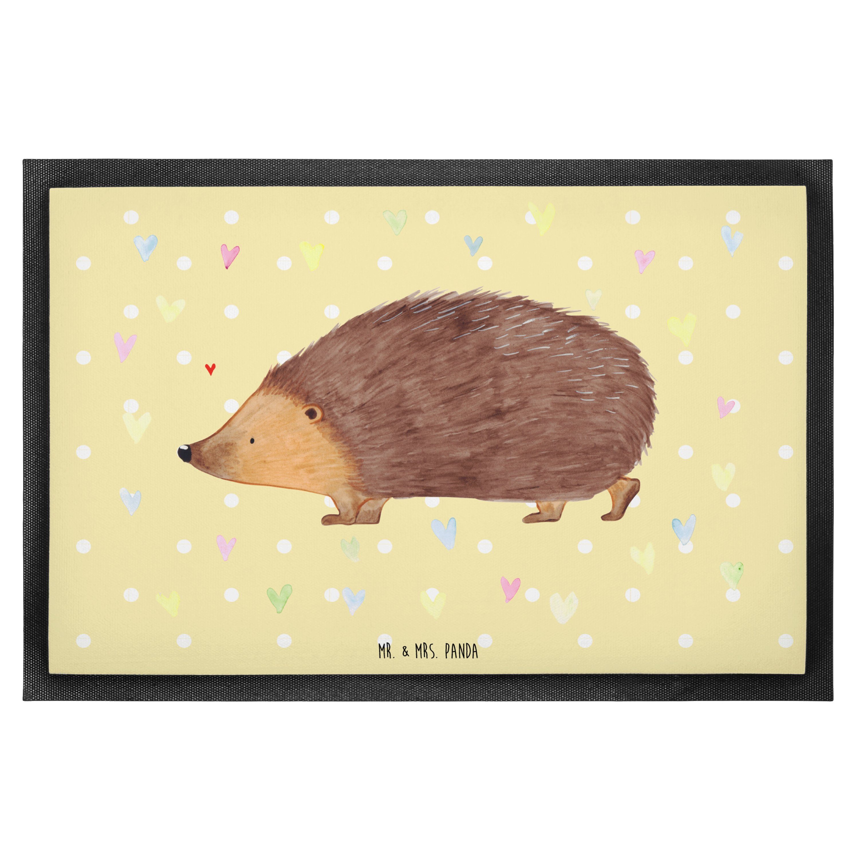 Mr. & Mrs. Panda Fußmatte Igel Herzen 60 x 90 cm Schwarz Geschenk